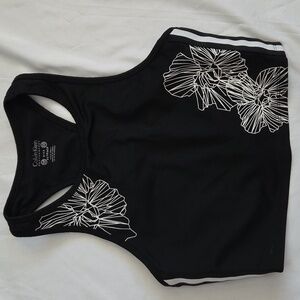 Calvin Klein Black Tank with White Floral Accents